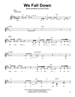 page one of We Fall Down (Pro Vocal)