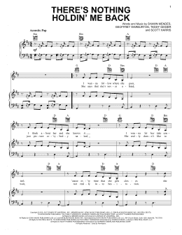 page one of There's Nothing Holdin' Me Back (Piano, Vocal & Guitar Chords (Right-Hand Melody))