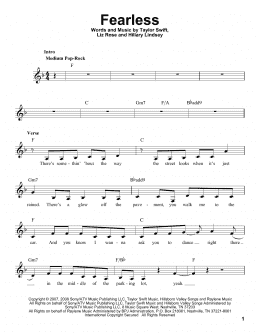 page one of Fearless (Pro Vocal)