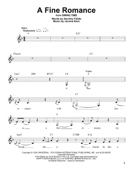 page one of A Fine Romance (Pro Vocal)