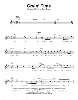 page one of Cryin' Time (Pro Vocal)