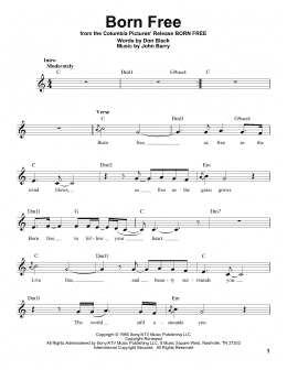 page one of Born Free (Pro Vocal)