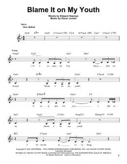page one of Blame It On My Youth (Pro Vocal)