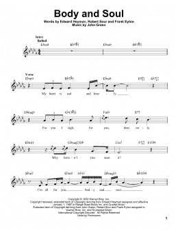 page one of Body And Soul (Pro Vocal)