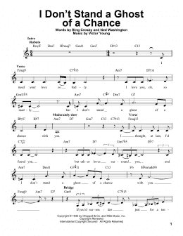 page one of I Don't Stand A Ghost Of A Chance With You (Pro Vocal)
