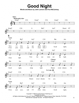 page one of Good Night (Pro Vocal)