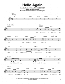page one of Hello Again (Pro Vocal)