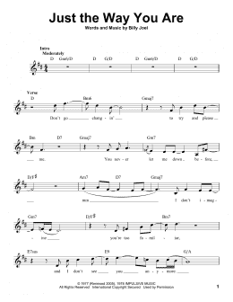 page one of Just The Way You Are (Pro Vocal)