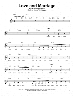 page one of Love And Marriage (Pro Vocal)