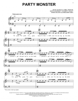 page one of Party Monster (Piano, Vocal & Guitar Chords (Right-Hand Melody))