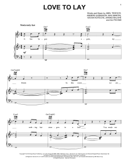 page one of Love To Lay (Piano, Vocal & Guitar Chords (Right-Hand Melody))