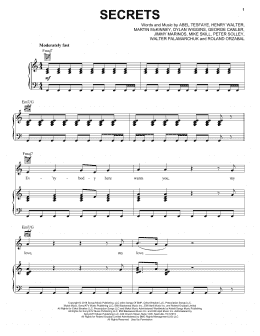 page one of Secrets (Piano, Vocal & Guitar Chords (Right-Hand Melody))