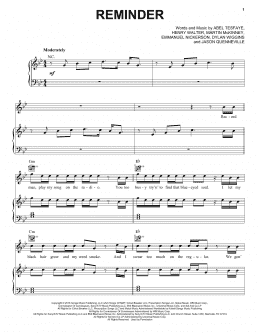 page one of Reminder (Piano, Vocal & Guitar Chords (Right-Hand Melody))