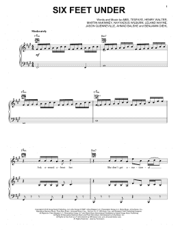 page one of Six Feet Under (Piano, Vocal & Guitar Chords (Right-Hand Melody))