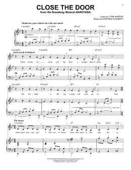 page one of Close The Door (Piano & Vocal)