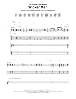 page one of Wicker Man (Guitar Tab)