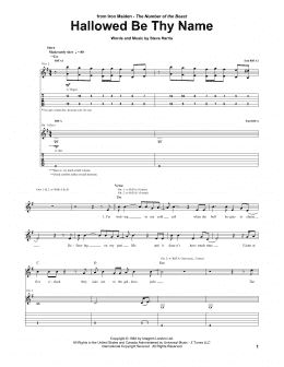 page one of Hallowed Be Thy Name (Guitar Tab)