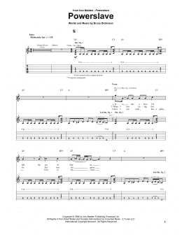page one of Powerslave (Guitar Tab)