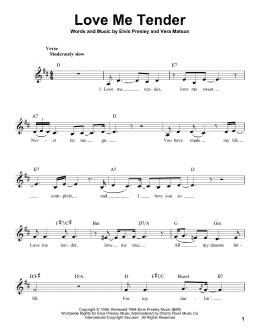 page one of Love Me Tender (Pro Vocal)
