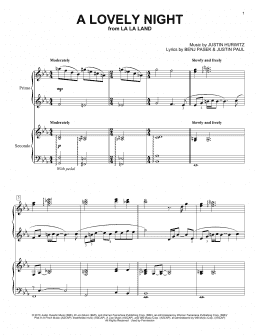 page one of A Lovely Night (from La La Land) (Piano Duet)