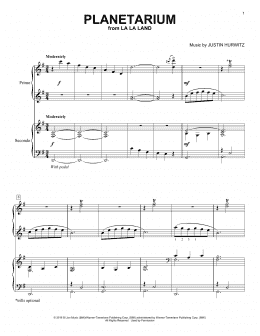 page one of Planetarium (Piano Duet)