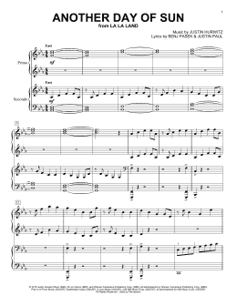 page one of Another Day Of Sun (from La La Land) (Piano Duet)