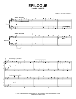 page one of Epilogue (Piano Duet)