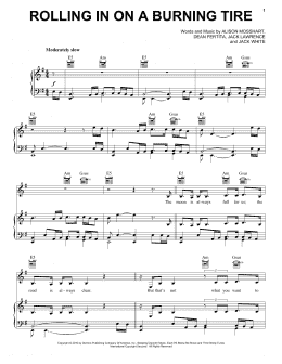 page one of Rolling In On A Burning Tire (Piano, Vocal & Guitar Chords (Right-Hand Melody))