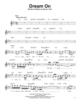 page one of Dream On (Pro Vocal)