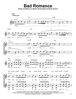 page one of Bad Romance (Pro Vocal)