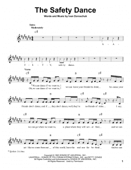 page one of The Safety Dance (Pro Vocal)