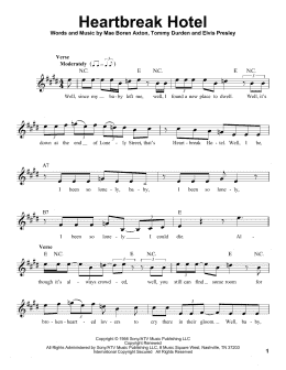 page one of Heartbreak Hotel (Pro Vocal)