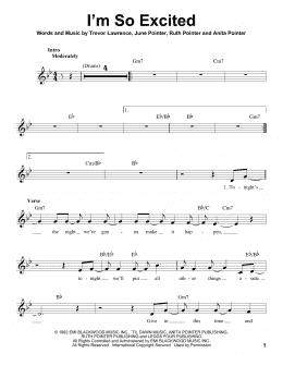 page one of I'm So Excited (Pro Vocal)