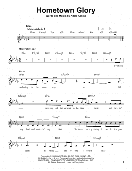 page one of Hometown Glory (Pro Vocal)