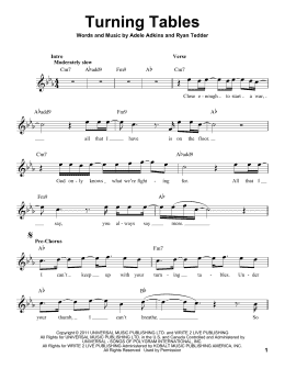 page one of Turning Tables (Pro Vocal)