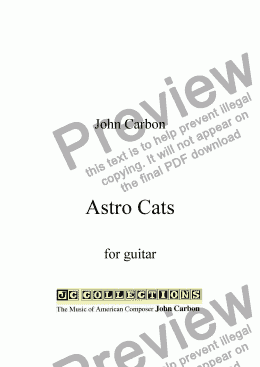 page one of Astro Cats for Guitar
