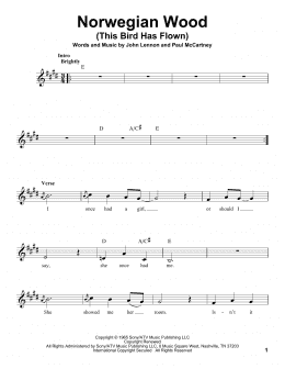 page one of Norwegian Wood (This Bird Has Flown) (Pro Vocal)
