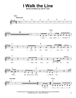 page one of I Walk The Line (Pro Vocal)