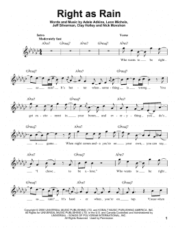 page one of Right As Rain (Pro Vocal)