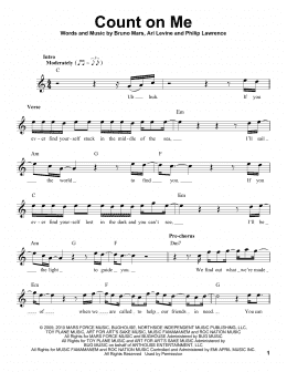page one of Count On Me (Pro Vocal)