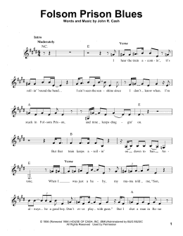 page one of Folsom Prison Blues (Pro Vocal)