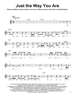 page one of Just The Way You Are (Pro Vocal)