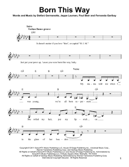page one of Born This Way (Pro Vocal)
