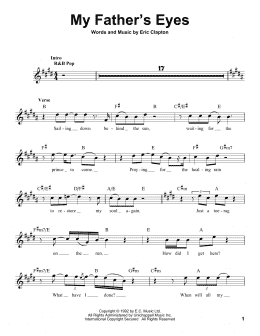 page one of My Father's Eyes (Pro Vocal)