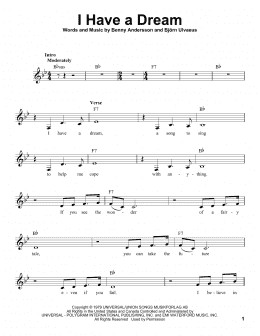page one of I Have A Dream (Pro Vocal)