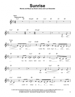 page one of Sunrise (Pro Vocal)