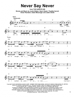 page one of Never Say Never (Pro Vocal)