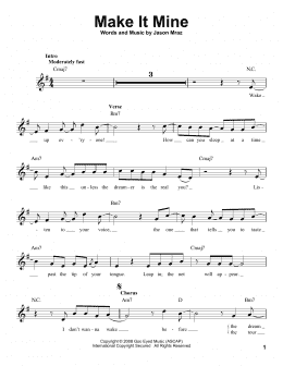 page one of Make It Mine (Pro Vocal)