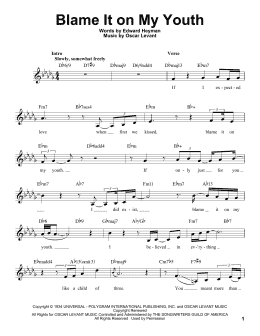 page one of Blame It On My Youth (Pro Vocal)