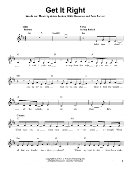 page one of Get It Right (Pro Vocal)
